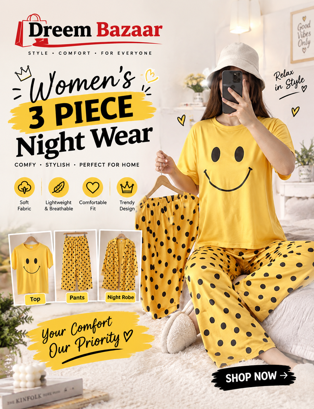 3 Piece Nightwear