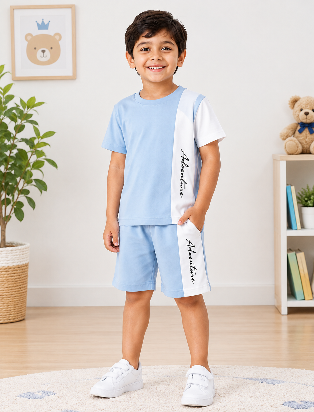 Sky Blue Signature Print Kids