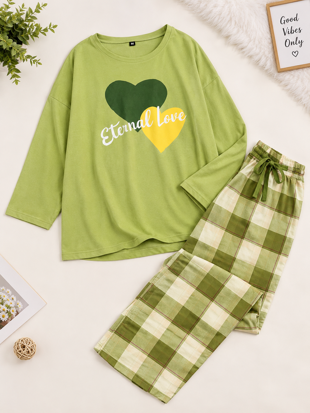 external love heart pjs night suit
