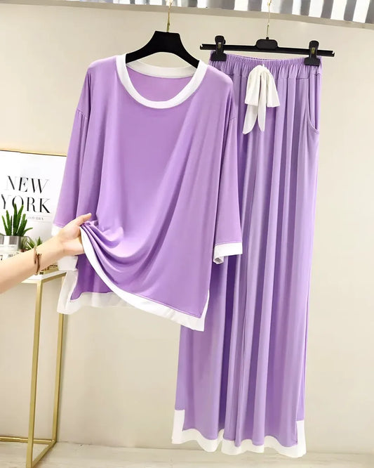 Purple Simple Plazzo Style Nightwear