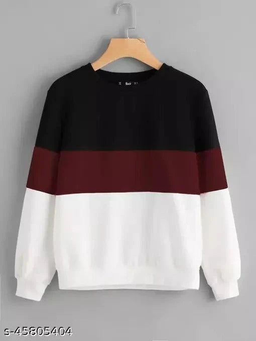 red white  and black panel sweet shirt unisex
