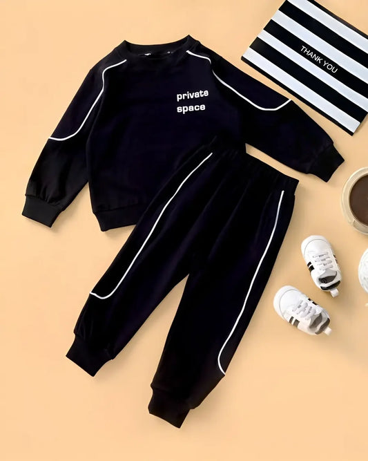 Kids Winter Fleece Suit – Black Space